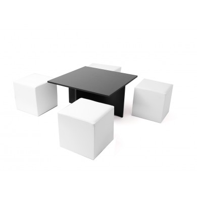 Mesa mecano (mesa + puffs)